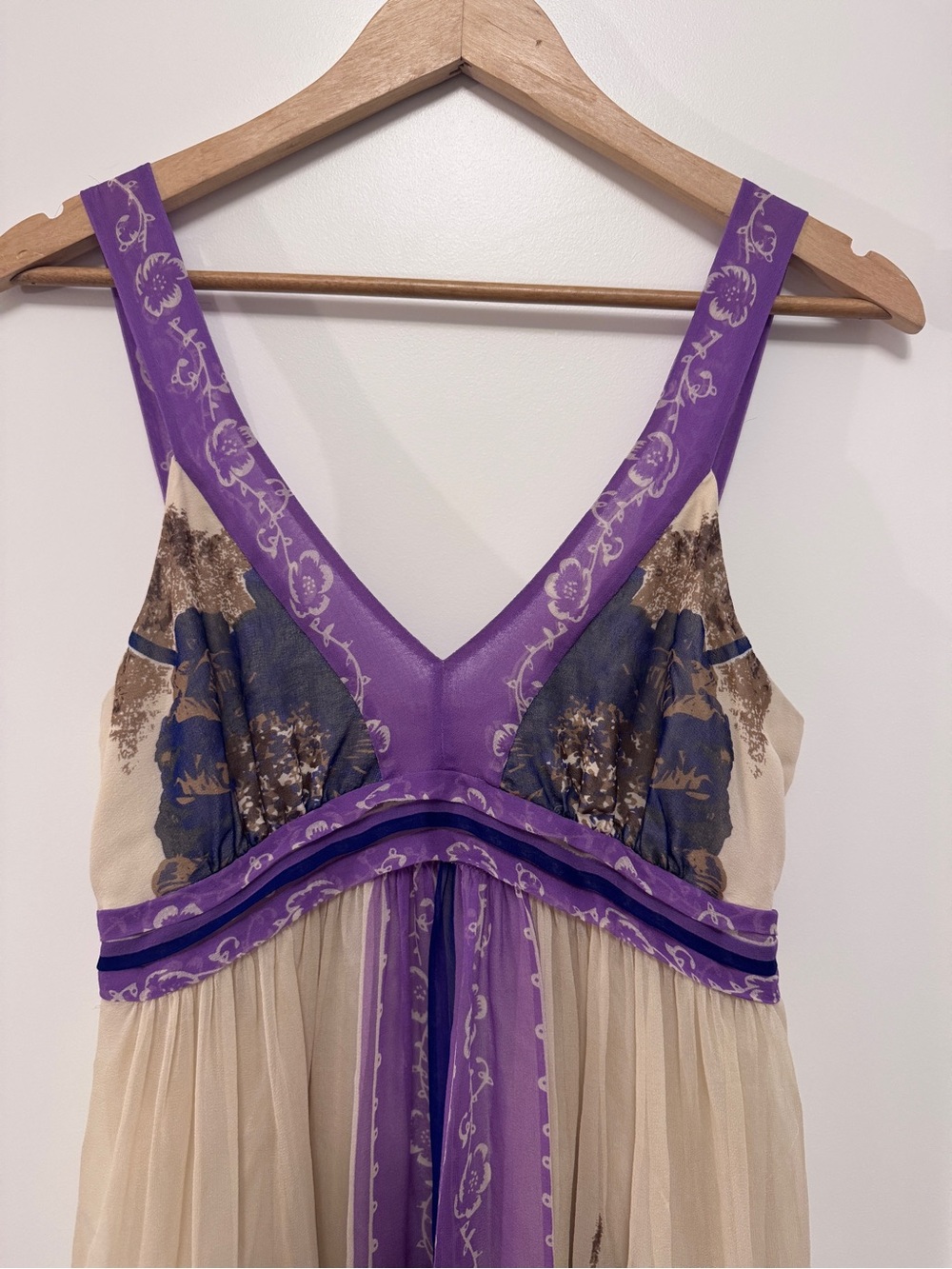 Anthropologie Lil Silk Floating Lotus Babydoll Dress - Picture 2 of 9